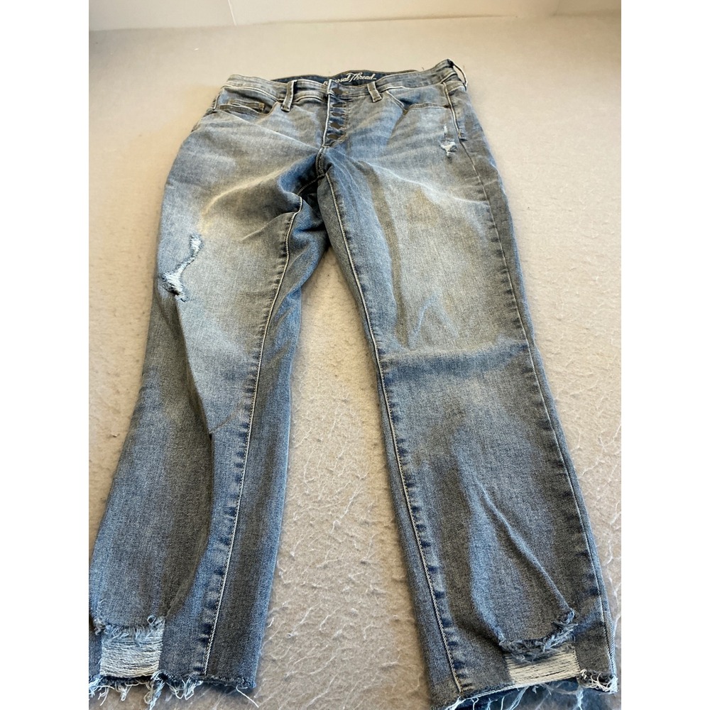 Universal Thread High Rise Skinny Crop Jeans Distressed Blue Denim‎ Size 10/30